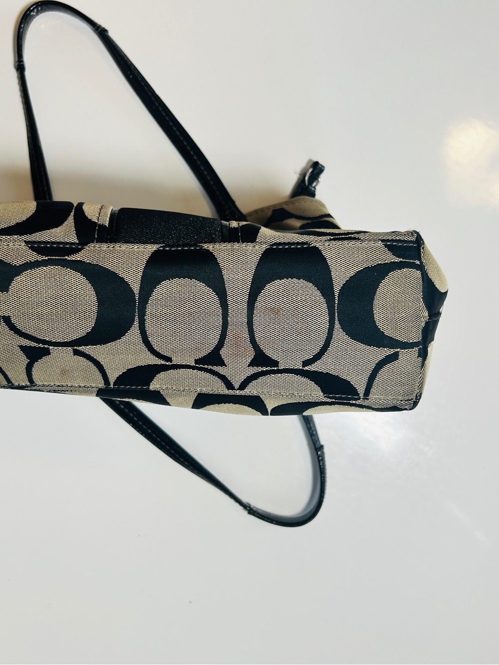Coach Black and Gray Signature Canvas Tote - Picture 5 of 7